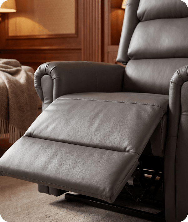Cambridge Genuine Leather Grey Rise & Recline Mobility Chair