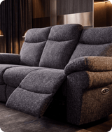 Lunaro Grey Fabric Electric Recliner 3 Seater Sofa