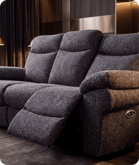 Lunaro Grey Fabric Electric Recliner 3 Seater Sofa