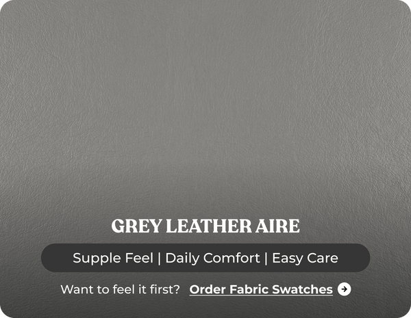 Florence Grey Leather 3 Seater Sofa