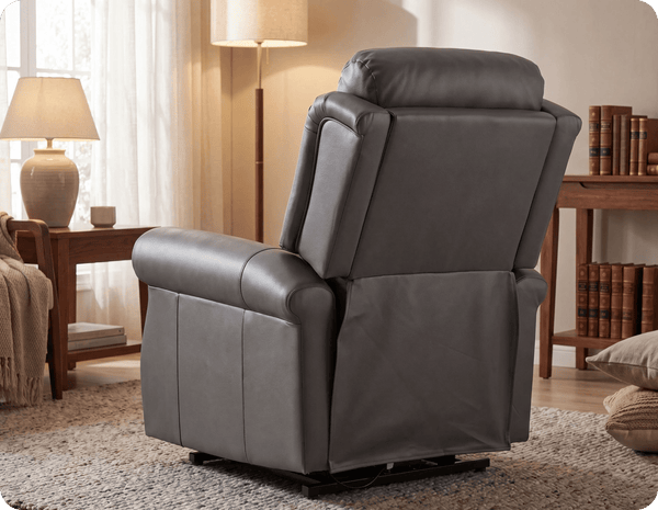 Derby Genuine Leather Grey Rise & Recline Mobility Chair