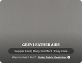 York Grey Leather 2 Seater Manual Recliner Sofa