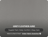 York Grey Leather 2 Seater Manual Recliner Sofa