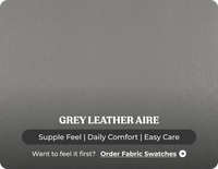 York Grey Leather 3 Seater Manual Recliner Sofa