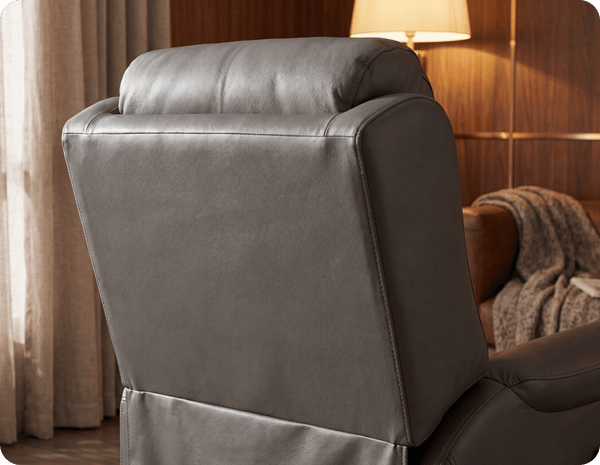Oliver Genuine Leather Grey Rise & Recline Mobility Chair