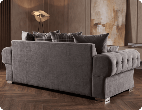 Florence Scatter Grey Fabric 4 Seater Sofa