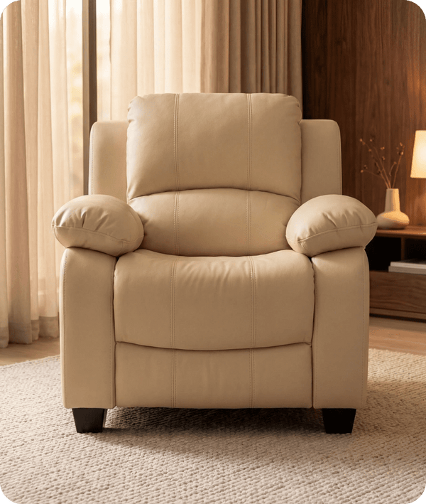 Veloura Cream Leather Armchair