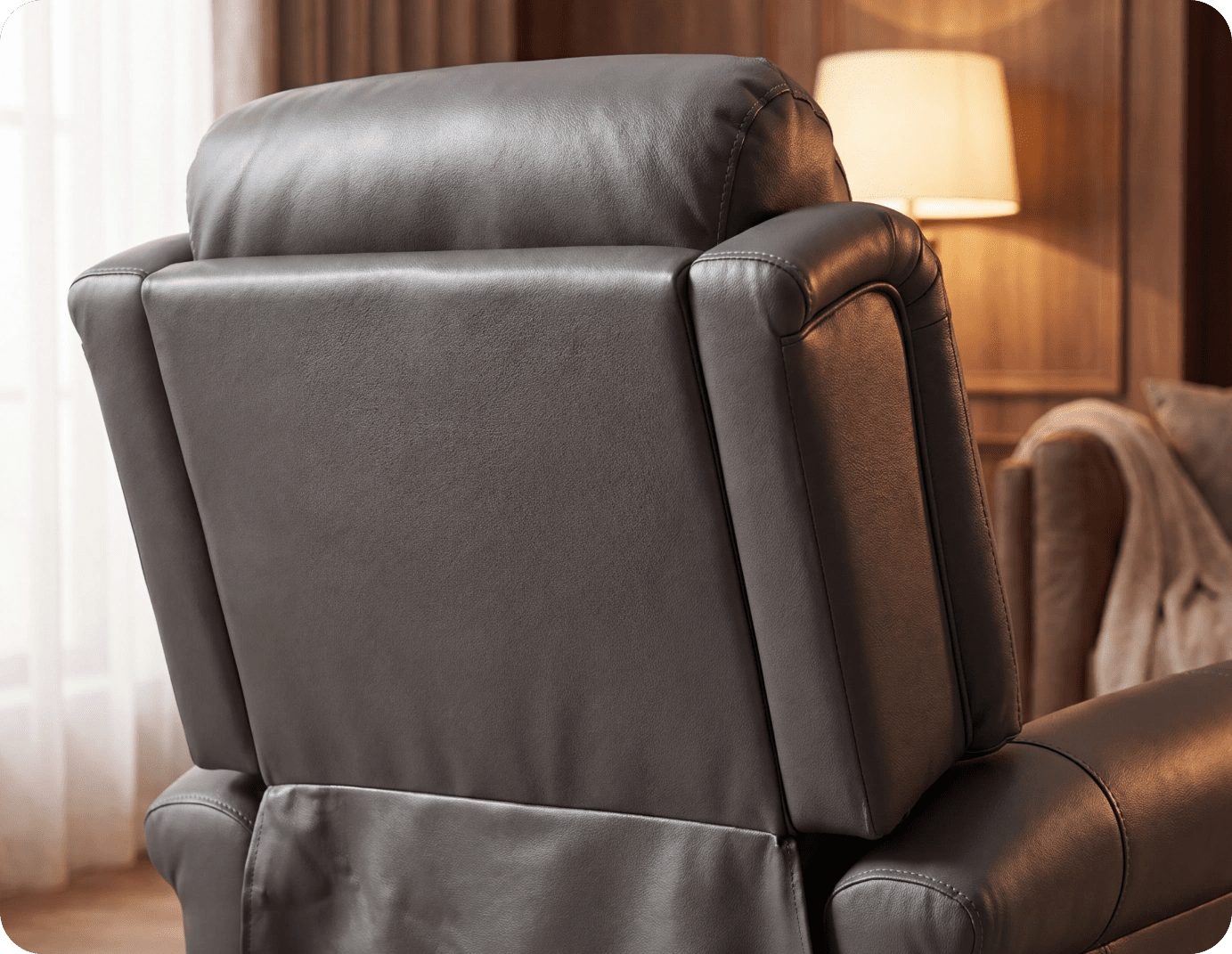 Cambridge Genuine Leather Grey Rise & Recline Mobility Chair
