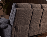 Lunaro Grey Fabric Electric Recliner 3 Seater Sofa