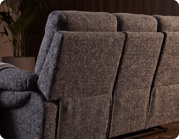 Lunaro Grey Fabric Electric Recliner 3 Seater Sofa