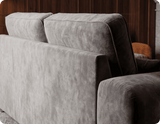 Florence High Back Grey Fabric 4 Seater Sofa