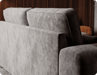 Florence High Back Grey Fabric 4 Seater Sofa