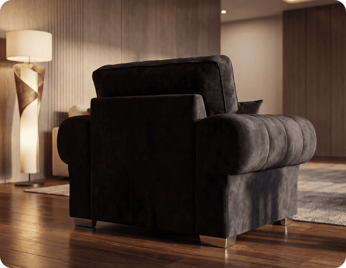 Florence Scatter Black Fabric Armchair