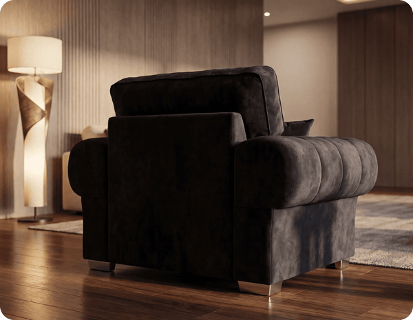 Florence Scatter Black Fabric Armchair