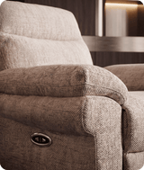 Lunaro Beige Fabric Electric Recliner Armchair