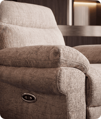 Lunaro Beige Fabric Electric Recliner Armchair