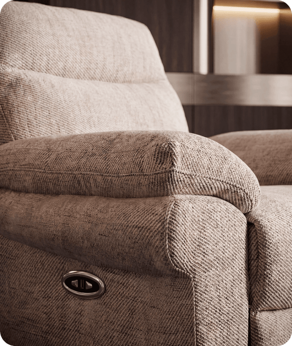 Lunaro Beige Fabric Electric Recliner Armchair