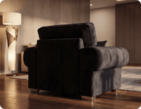 Florence High Back Black Fabric Armchair