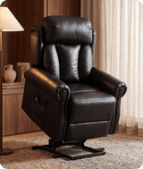 Derby Genuine Leather Black Rise & Recline Mobility Chair