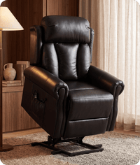 Derby Genuine Leather Black Rise & Recline Mobility Chair