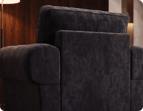 Florence High Back Black Fabric Armchair