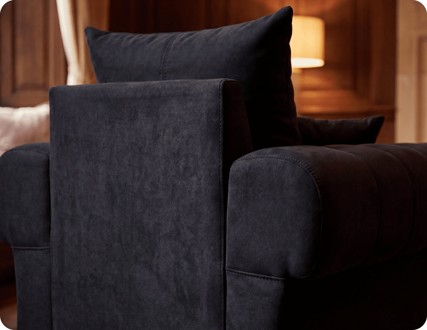 Florence Scatter Black Fabric Armchair