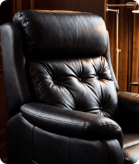Oliver Genuine Leather Black Rise & Recline Mobility Chair
