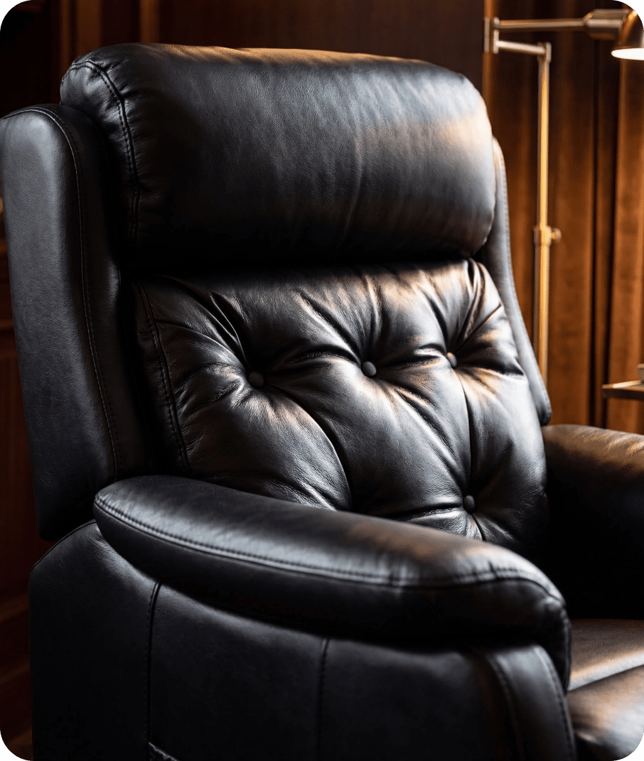Oliver Genuine Leather Black Rise & Recline Mobility Chair