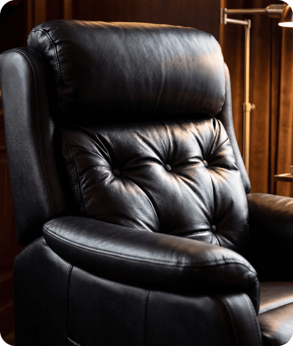 Oliver Genuine Leather Black Rise & Recline Mobility Chair