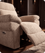 Lunaro Beige Fabric Electric Recliner Armchair