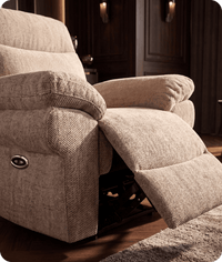 Lunaro Beige Fabric Electric Recliner Armchair