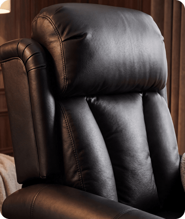 Derby Genuine Leather Black Rise & Recline Mobility Chair