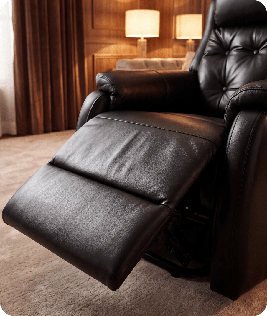 Oliver Genuine Leather Black Rise & Recline Mobility Chair