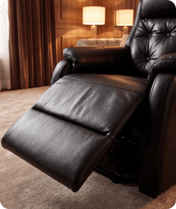 Oliver Genuine Leather Black Rise & Recline Mobility Chair
