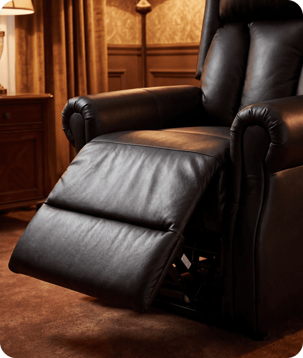 Derby Genuine Leather Black Rise & Recline Mobility Chair