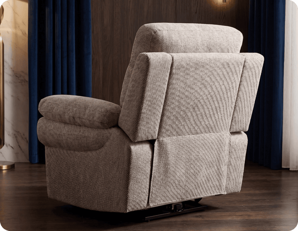 Lunaro Beige Fabric Electric Recliner Armchair