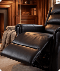Cambridge Genuine Leather Black Rise & Recline Mobility Chair