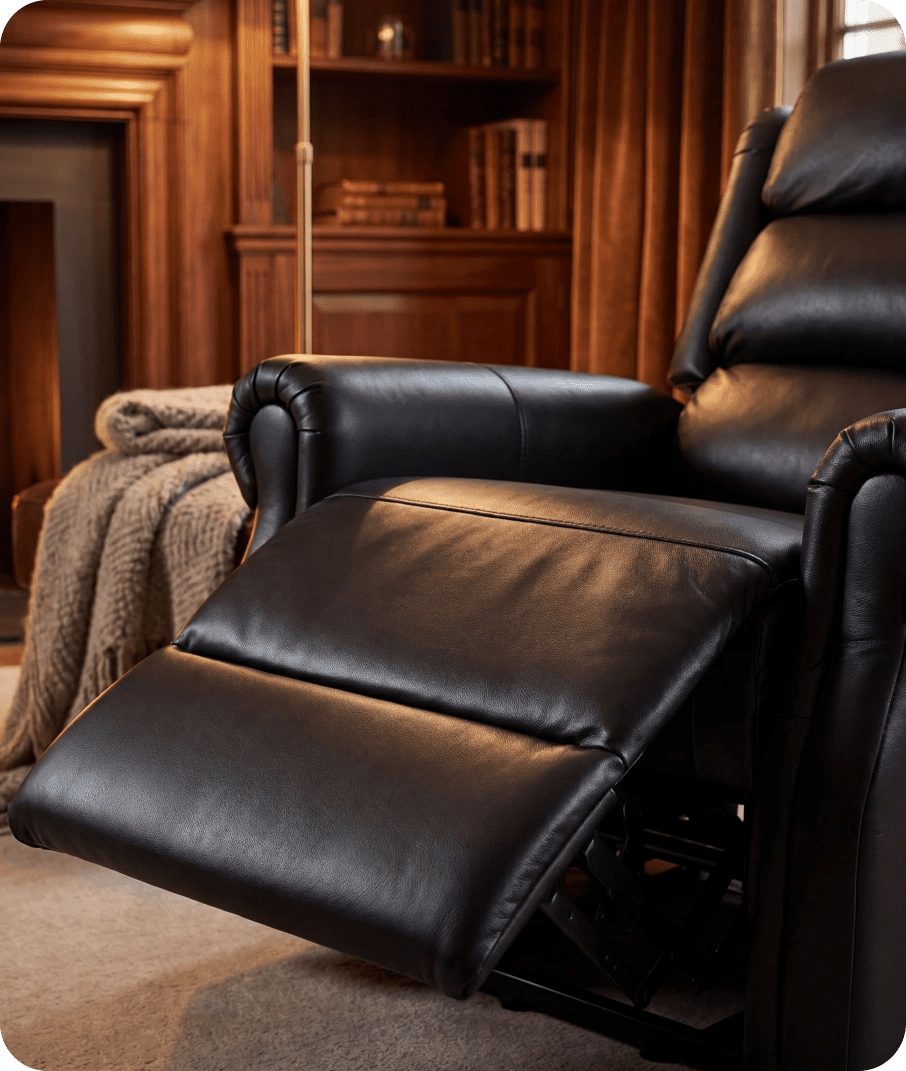 Cambridge Genuine Leather Black Rise & Recline Mobility Chair