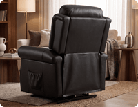 Derby Genuine Leather Black Rise & Recline Mobility Chair