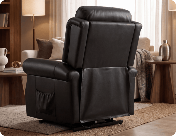 Derby Genuine Leather Black Rise & Recline Mobility Chair