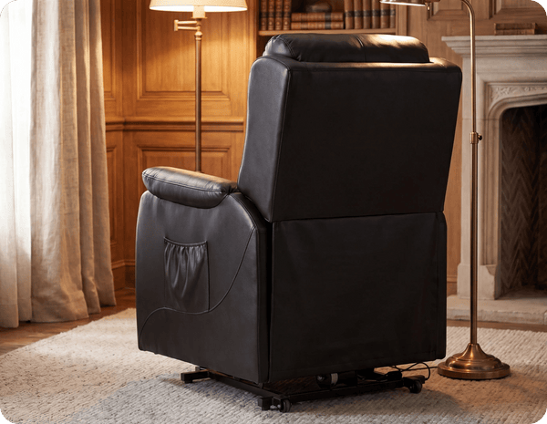 Oliver Genuine Leather Black Rise & Recline Mobility Chair
