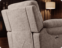 Lunaro Beige Fabric Electric Recliner Armchair