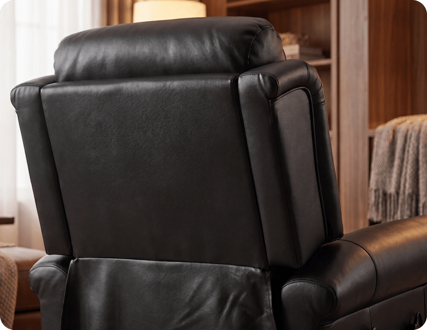 Derby Genuine Leather Black Rise & Recline Mobility Chair