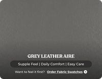 Veloura Grey  Leather Footstool