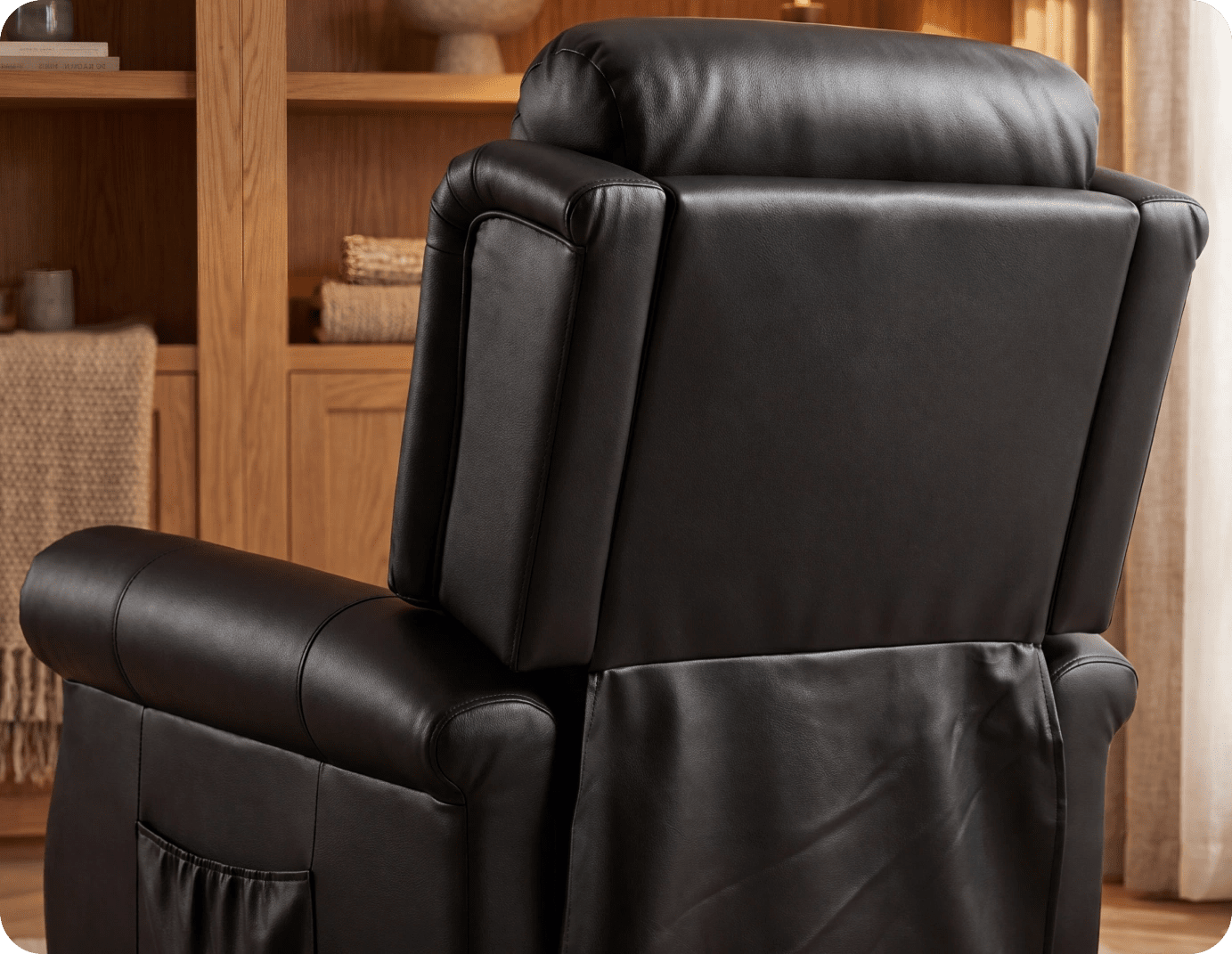 Cambridge Genuine Leather Black Rise & Recline Mobility Chair
