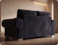 Florence High Back Black Fabric 3 Seater Sofa Bed