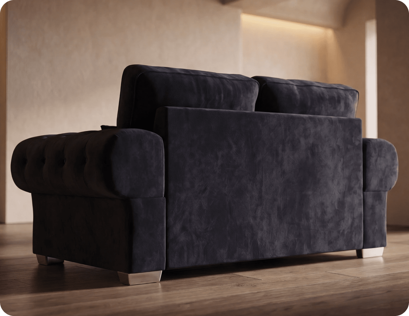Florence High Back Black Fabric 3 Seater Sofa Bed
