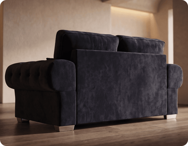 Florence High Back Black Fabric 3 Seater Sofa Bed