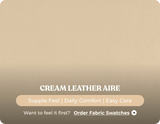 Veloura Cream Leather Footstool