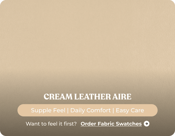 Veloura Cream Leather Footstool